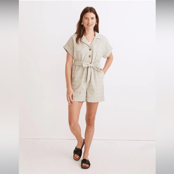 Madewell Pants - Madewell Seersucker Camp Romper